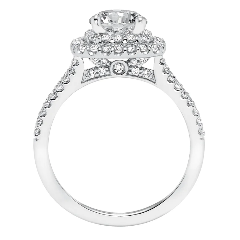 Kristen' Double Halo Diamond Engagement Ring  - 31-V609ERW
