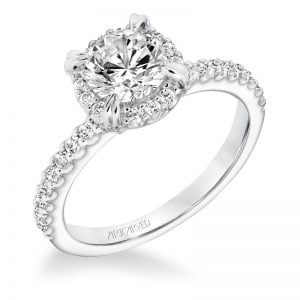 Emme' Classic Diamond Halo Engagement Ring  - 31-V645ERW
