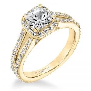 Evangeline' Classic Diamond Halo Engagement Ring  - 31-V646EUY