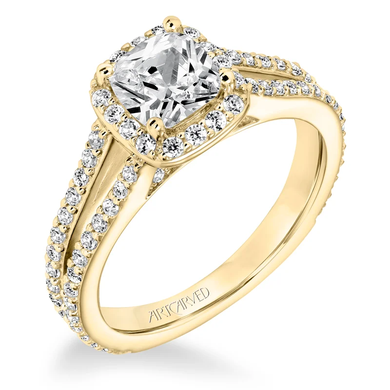 Evangeline' Classic Diamond Halo Engagement Ring  - 31-V646EUY
