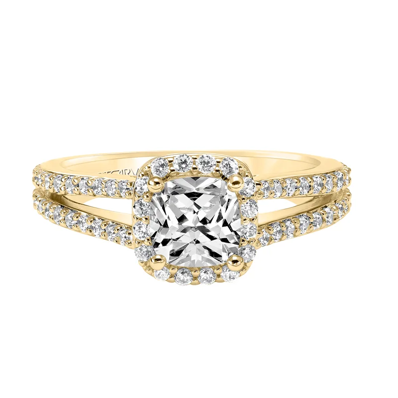 Evangeline' Classic Diamond Halo Engagement Ring  - 31-V646EUY