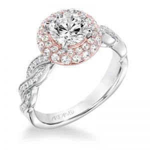Anja' Contemporary Diamond Twisted Halo Engagement Ring - 31-V651ERR-E.00