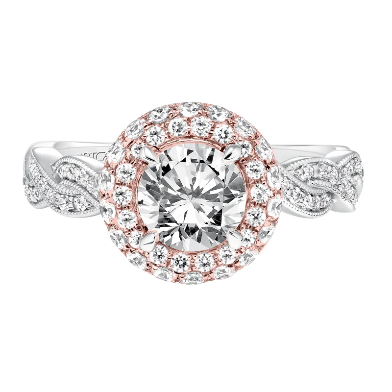 Anja' Contemporary Diamond Twisted Halo Engagement Ring - 31-V651ERR-E.00