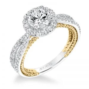 Marin' Contemporary Diamond Halo Engagement Ring  - 31-V655ERA-E.00