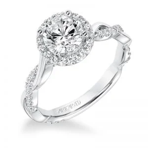 Kinsley' Contemporary Diamond Halo Engagement Ring  - 31-V657ERW-E.00