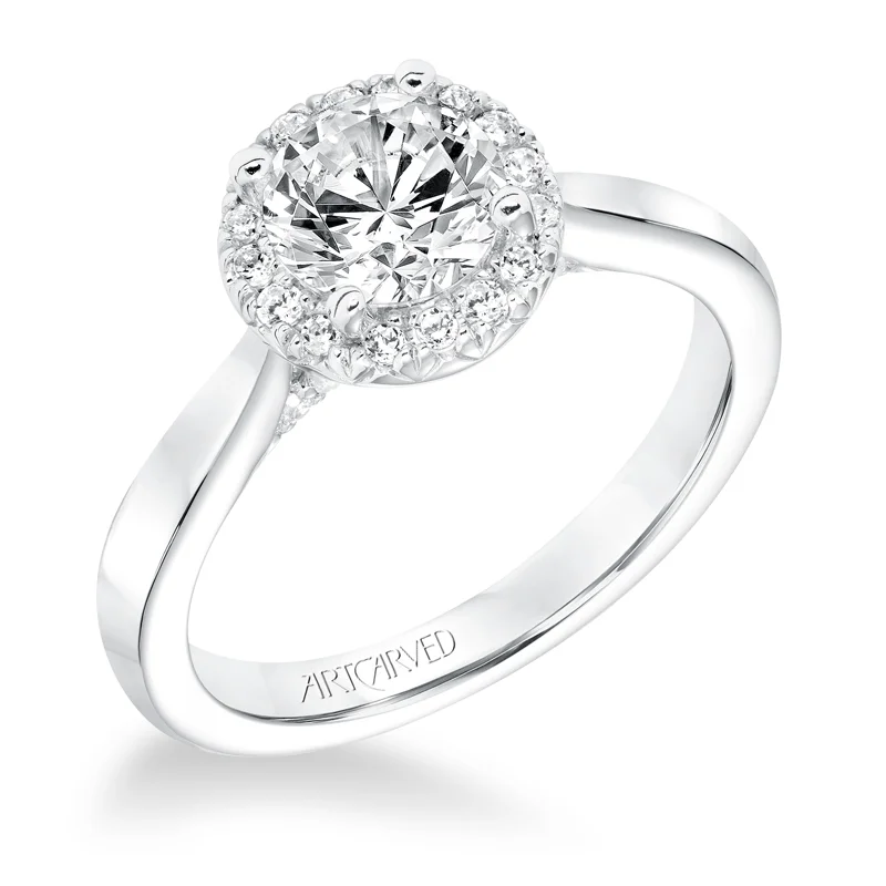 Maisy' Classic Diamond Halo Engagement Ring  - 31-V669ERW