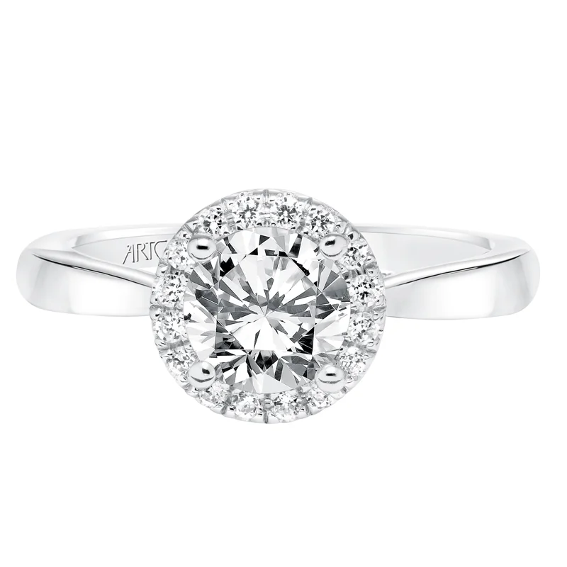 Maisy' Classic Diamond Halo Engagement Ring  - 31-V669ERW
