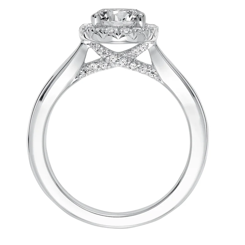 Maisy' Classic Diamond Halo Engagement Ring  - 31-V669ERW