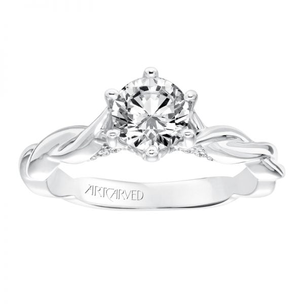 Tala' Diamond SolitaireTwisted Shank with Surprise Stones Engagement Ring - 31-V676ERW-E.00