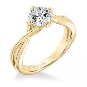 Kennedy' Contemporary Diamond Solitaire Split Shank Engagement Ring - 31-V677ERY-E.00