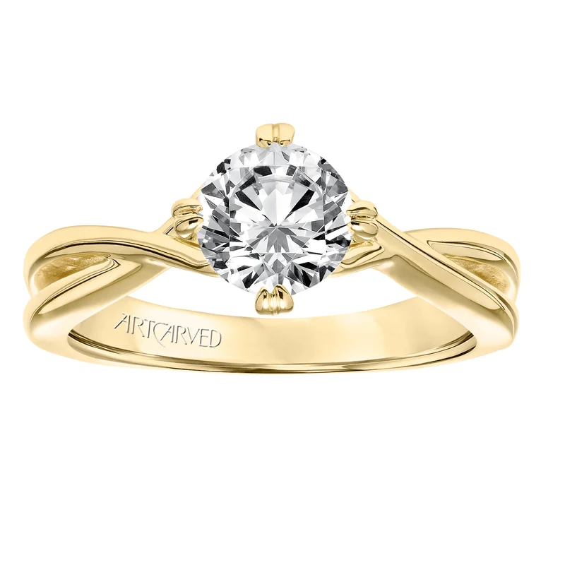Kennedy' Contemporary Diamond Solitaire Split Shank Engagement Ring - 31-V677ERY-E.00