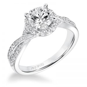 Eliana' Contemporary Diamond Twisted Halo Engagement Ring  - 31-V685ERW-E.00