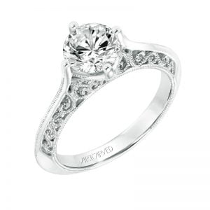 Jessamine' Vintage Solitaire Diamond Engagement Ring  - 31-V720GRW-E.00