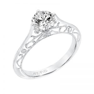Laurette' Vintage Solitaire Diamond Engagement Ring - 31-V726ERW-E.00