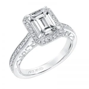 Velma' Vintage Diamond Halo Engagement  - 31-V728GEW-E.00