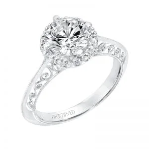 Isador' Vintage Diamond Halo Engagement Ring  - 31-V729GRW-E.00