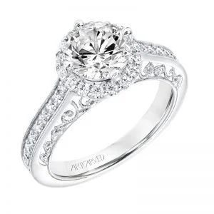 Eris' Vintage Diamond Halo Engagement Ring  - 31-V731GRW-E.00