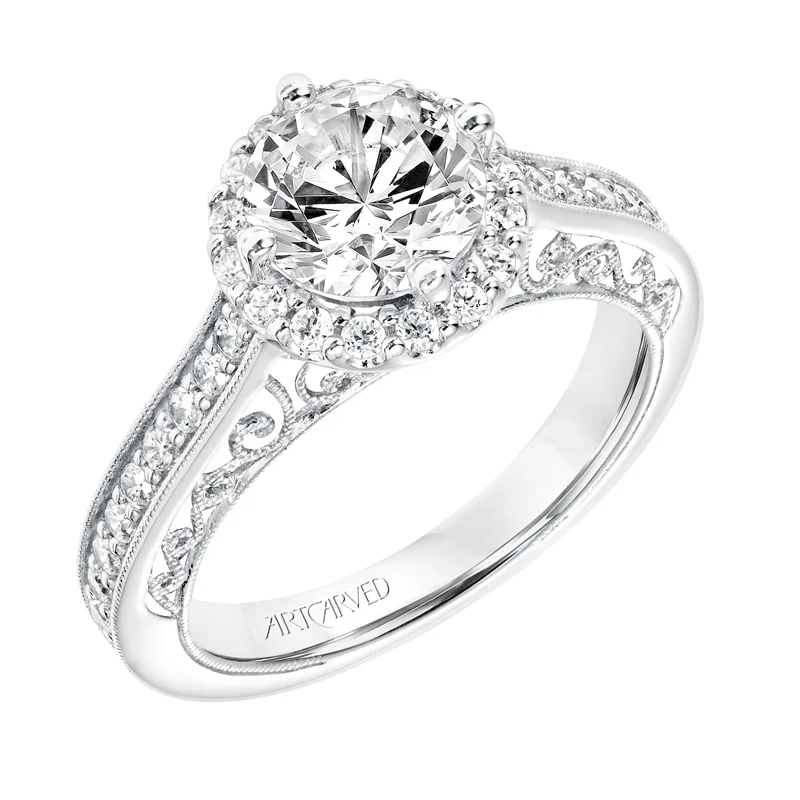 Eris' Vintage Diamond Halo Engagement Ring  - 31-V731GRW-E.00