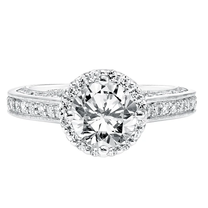 Eris' Vintage Diamond Halo Engagement Ring  - 31-V731GRW-E.00