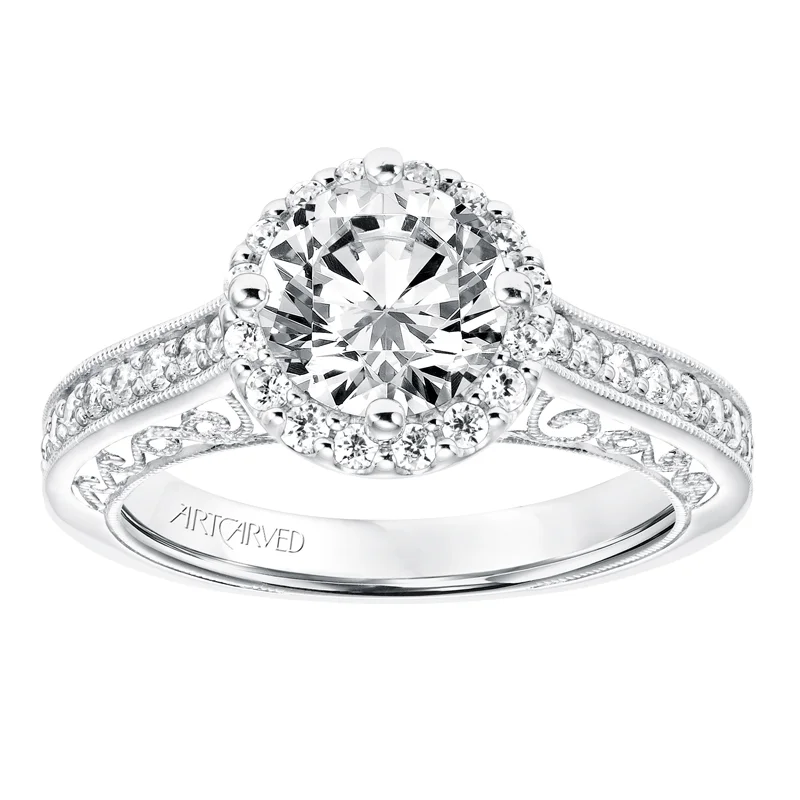 Eris' Vintage Diamond Halo Engagement Ring  - 31-V731GRW-E.00