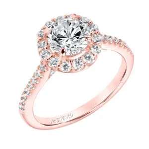 Judith' Classic Diamond Halo Engagement Ring  - 31-V735ERRR