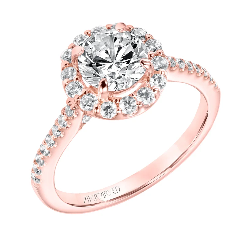 Judith' Classic Diamond Halo Engagement Ring  - 31-V735ERRR
