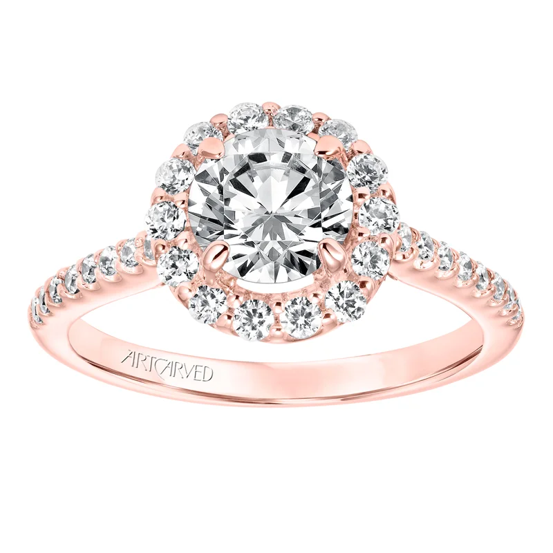 Judith' Classic Diamond Halo Engagement Ring  - 31-V735ERRR