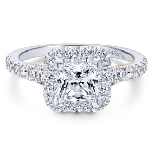 14k White/Pink Gold Blush Engagement Ring