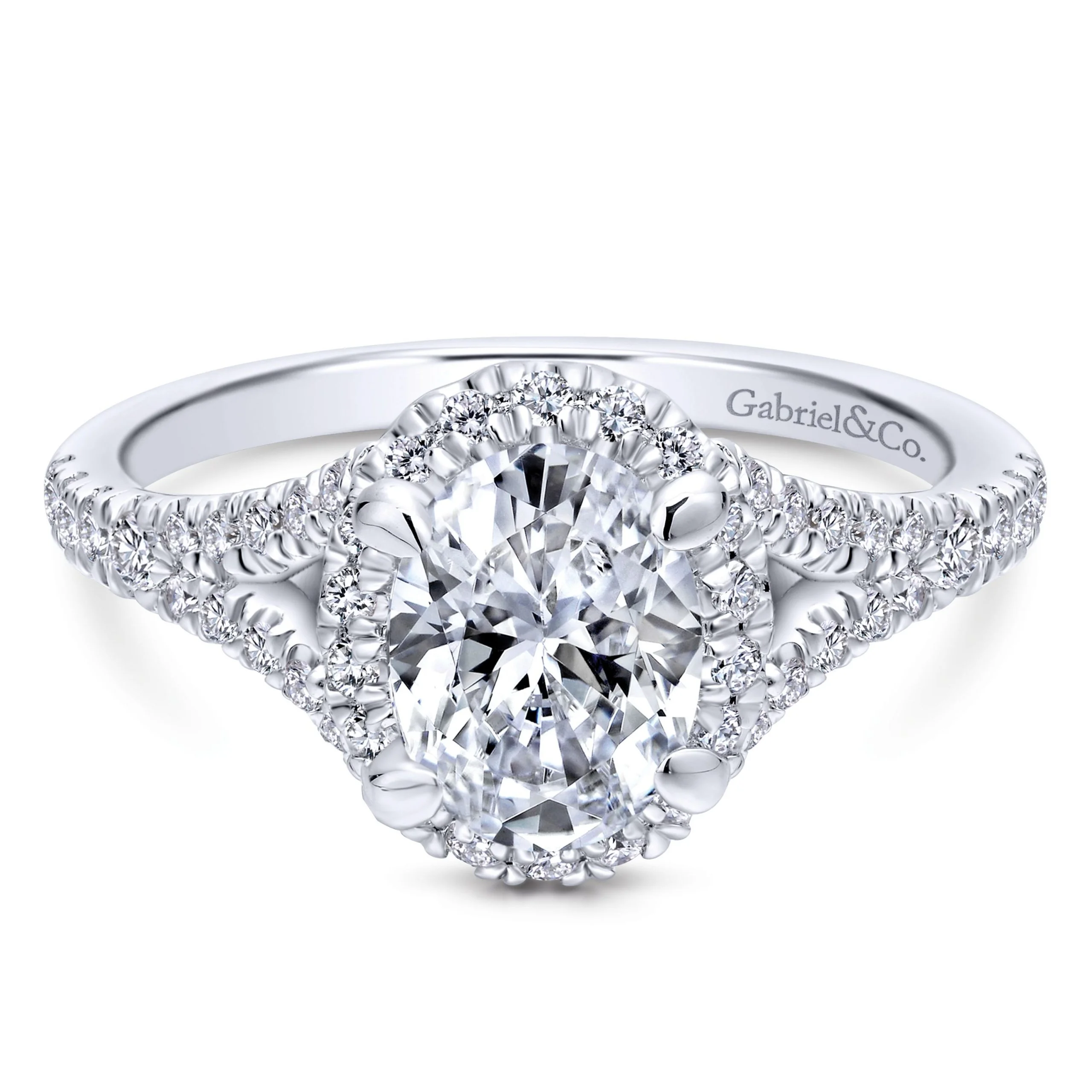 14k White Gold Entwined Engagement Ring