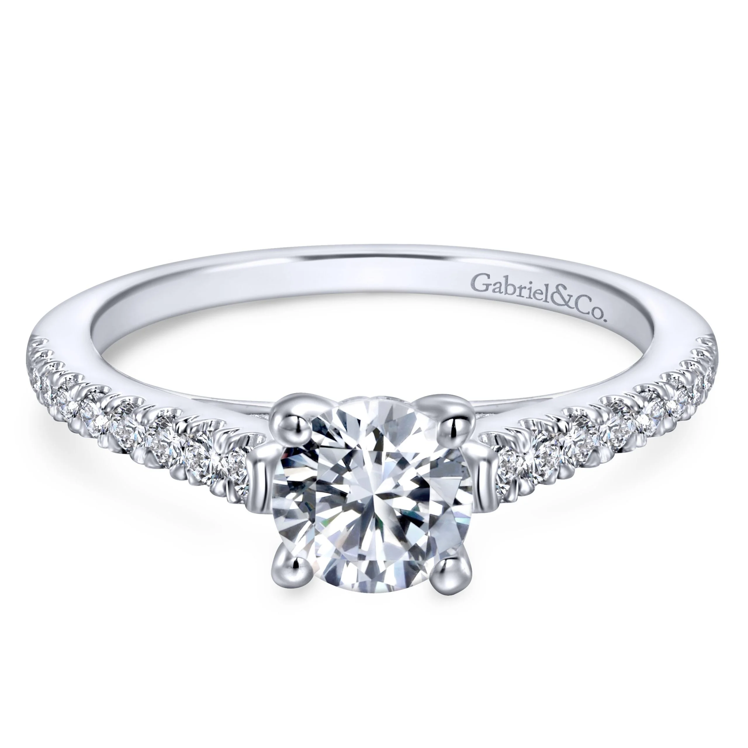 14k White Gold Contemporary Engagement Ring