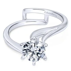 14k White Gold Contemporary Engagement Ring