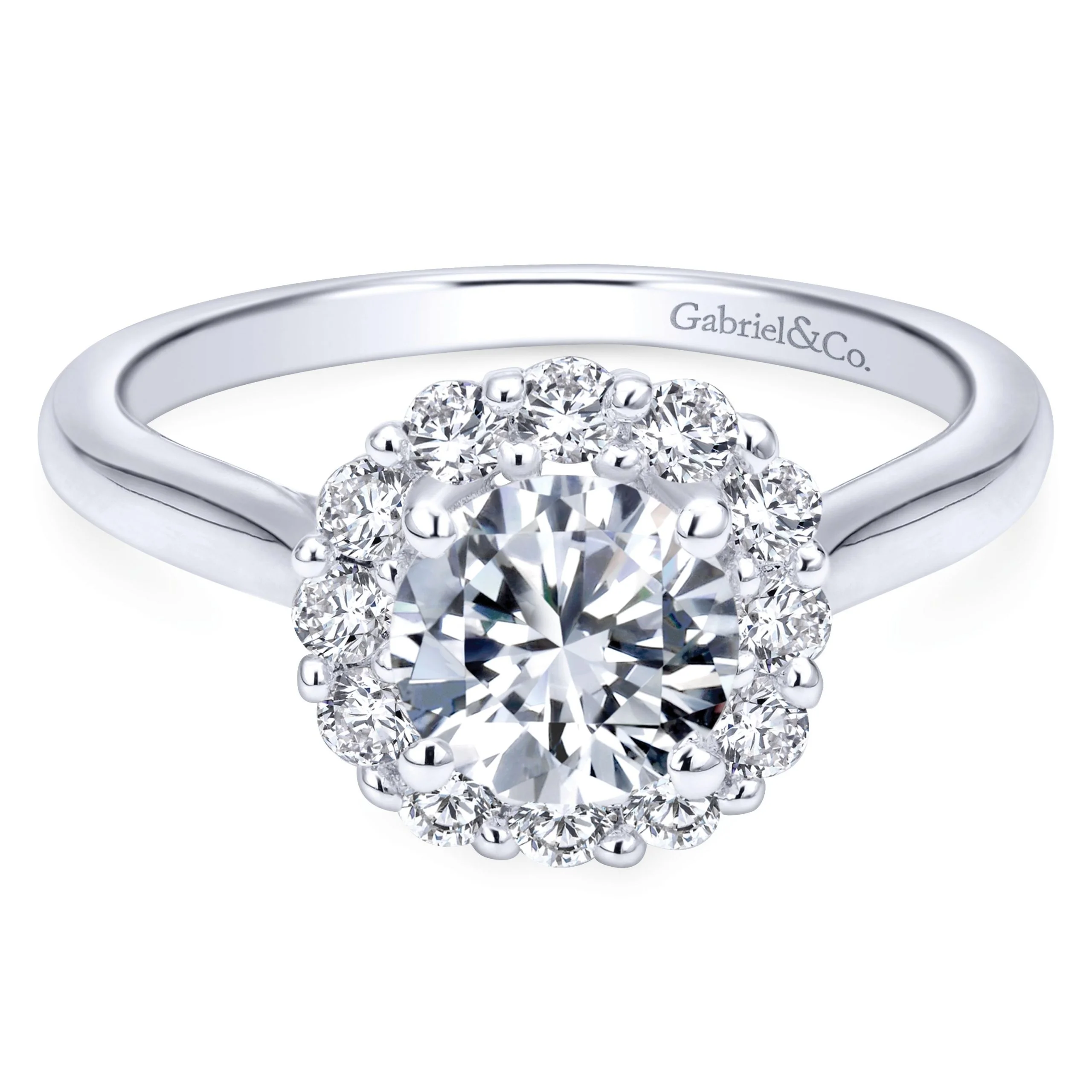 14K White Gold Diamond Engagement Ring