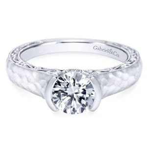 14k White Gold Bold Eclipse Engagement Ring