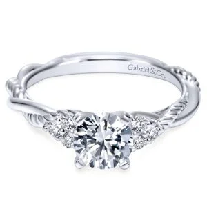 14k White Gold Riata Engagement Ring
