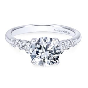 Contemporary 14K White Gold Engagement Ring