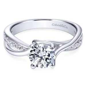 14K White Gold Diamond Bypass Ring