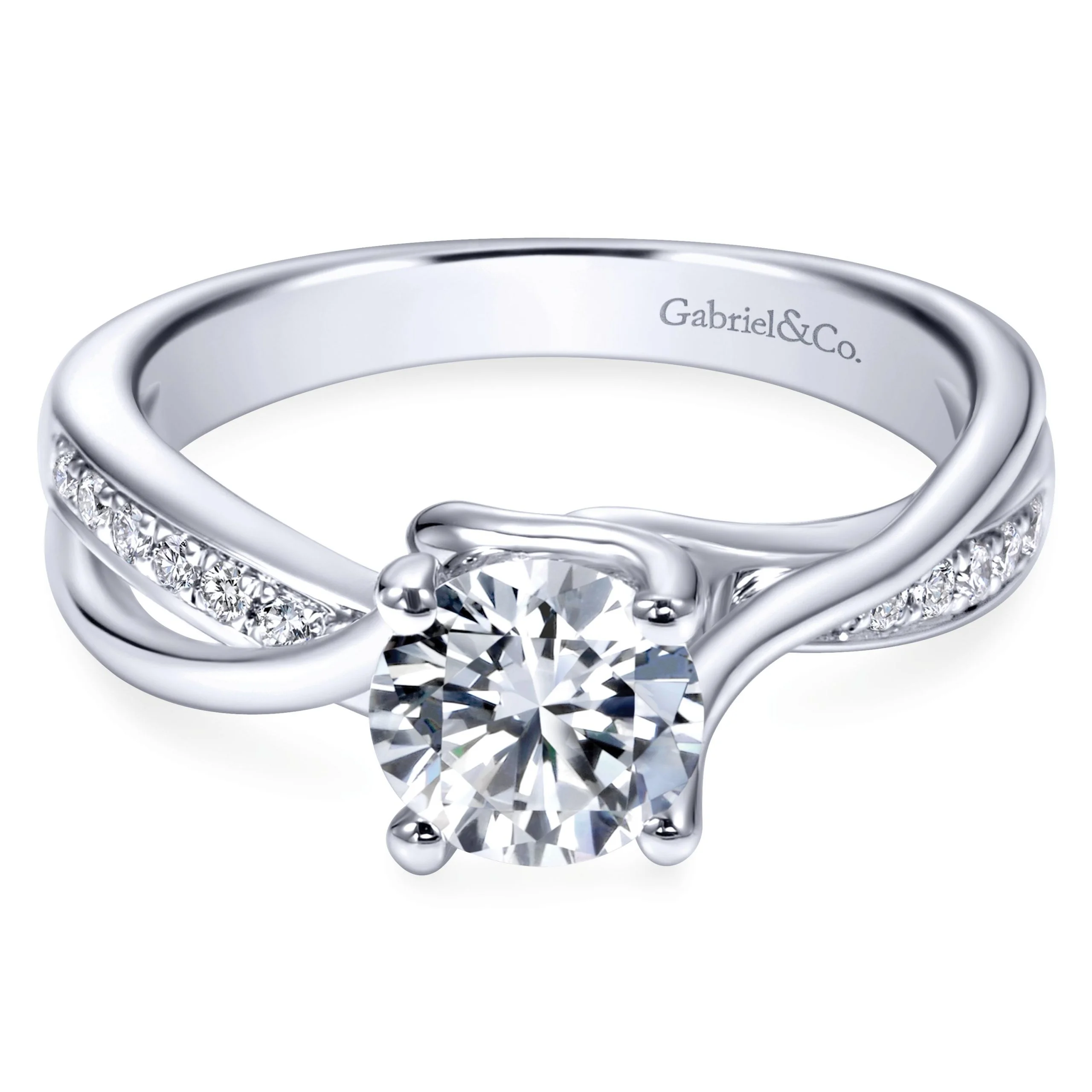 14K White Gold Diamond Bypass Ring