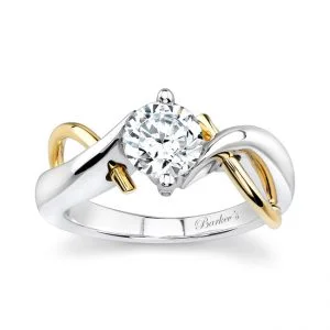 Two tone solitaire engagement ring