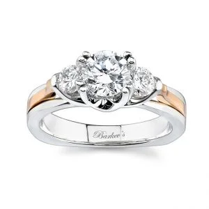 Rose gold three stone ring