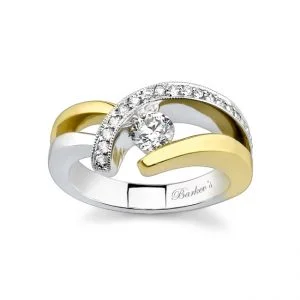 Two Tone Diamond Engagement Ring
