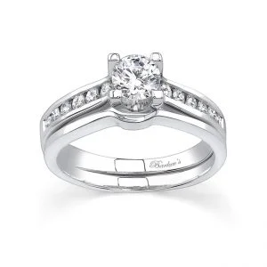 White gold diamond engagement ring set - 6952SW