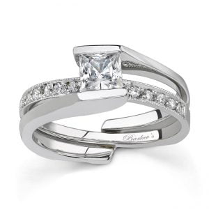 White gold diamond engagement ring set - 7154SW