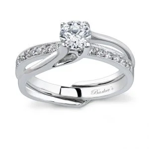 White gold diamond engagement ring set - 7243SW