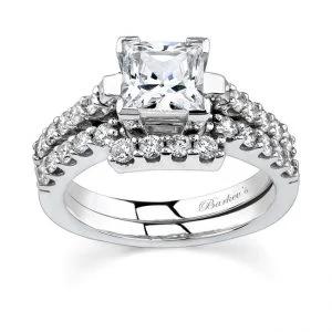 White gold diamond engagement ring set - 7260SW