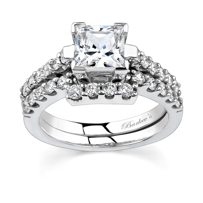 White gold diamond engagement ring set - 7260SW