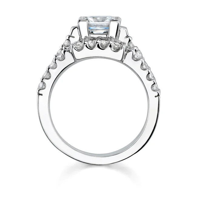 White gold diamond engagement ring set - 7260SW
