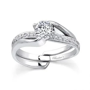 White gold diamond engagement ring set - 7345SW