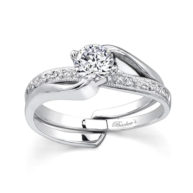 White gold diamond engagement ring set - 7345SW