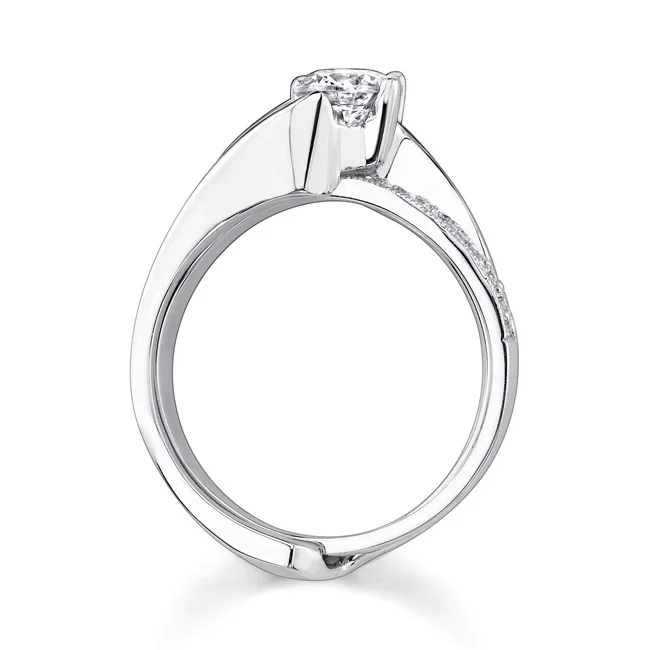 White gold diamond engagement ring set - 7345SW