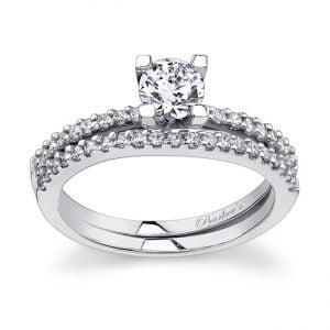 White gold diamond engagement ring set - 7356SW